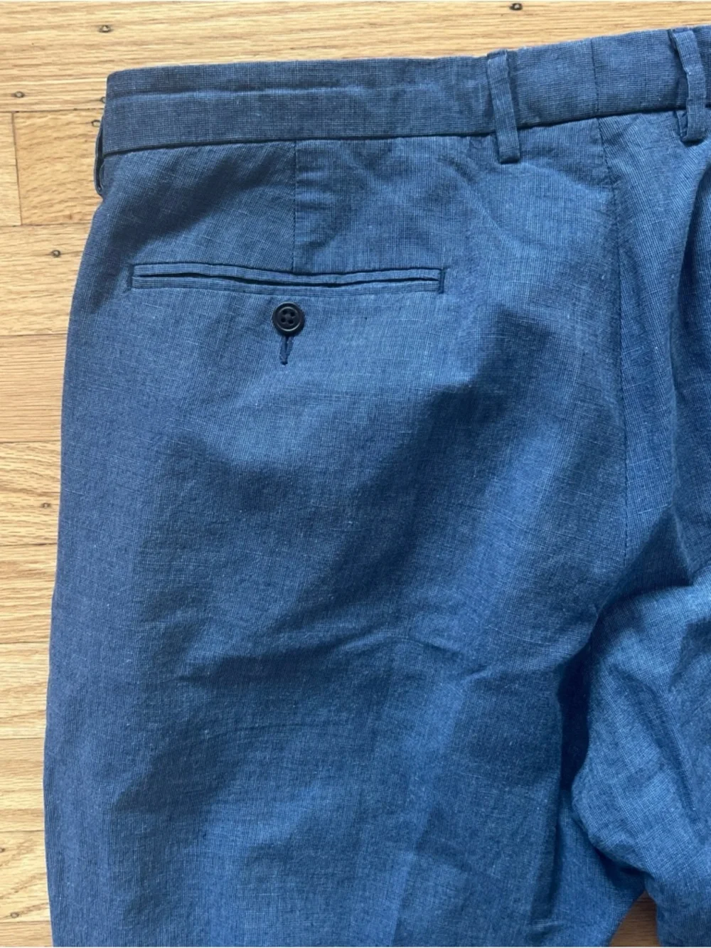 J Crew Chino Pants Men’s 36x32 Slim Bowery Blue Gray Linen Blend